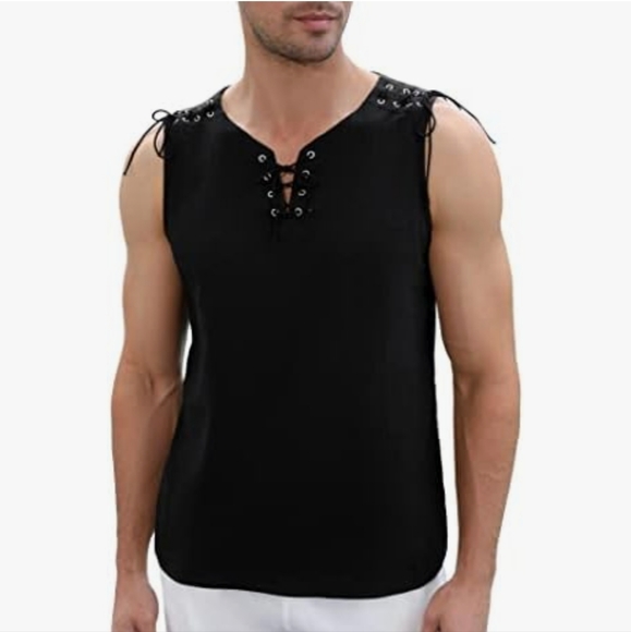 KOJOOIN Men's Tank Top Shirts Casual Sleeveless Beach Hippie Tops Bohemian - Picture 3 of 7